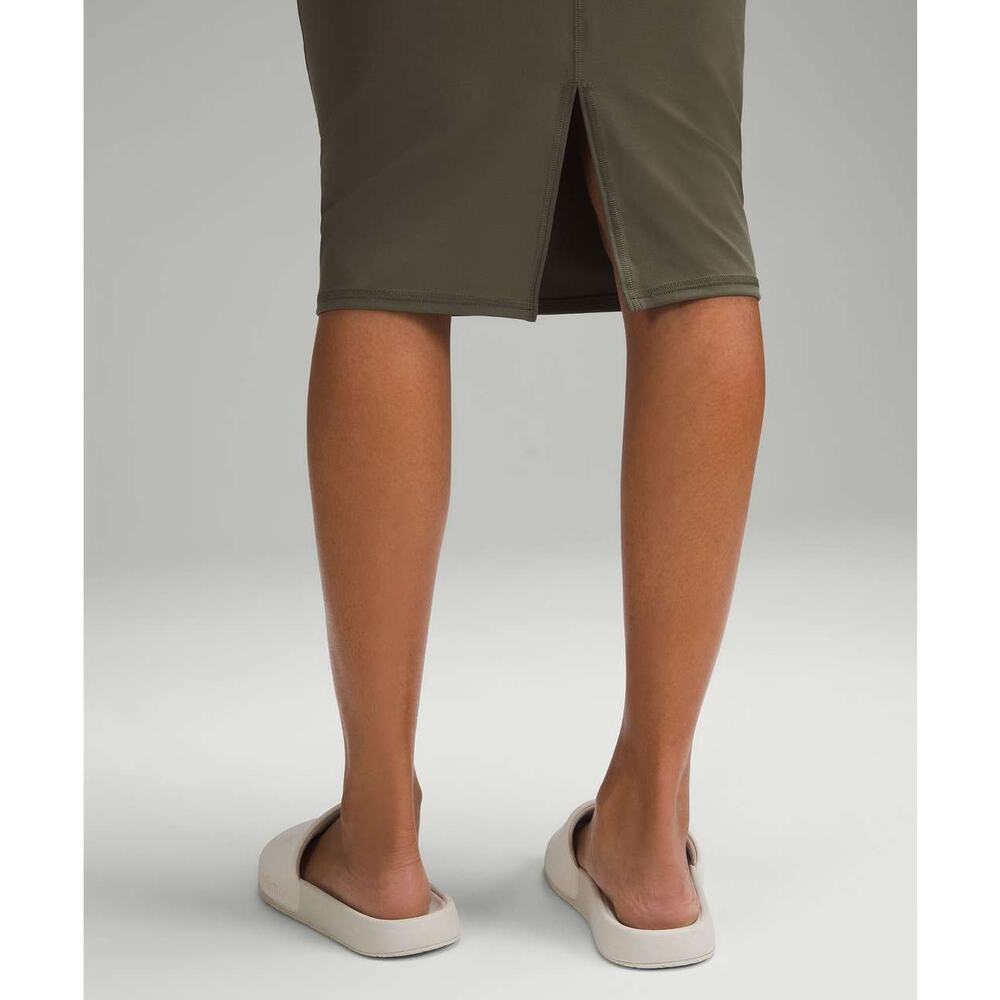 Lululemon Nulu Slim-Fit High-Rise Midi Skirt Army Green Size 6 NWOT - Picture 9 of 11
